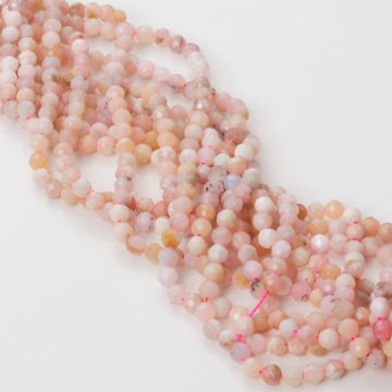 Opal różowy kulka fasetowana 3mm