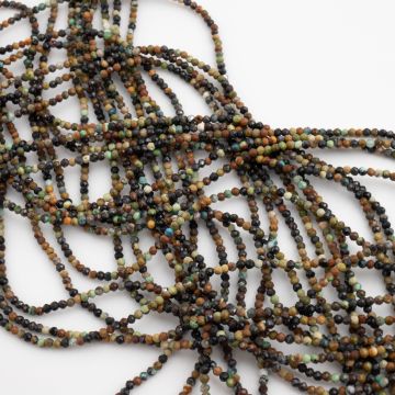 Turkus afrykański kulki fasetowane 2mm