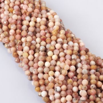 Opal różowy kulki fasetowane 6mm