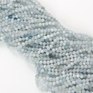 Akwamaryn kulki fasetowane 4mm