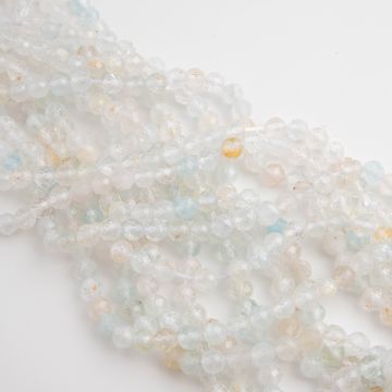 Topaz biały kulka fasetowana 5mm