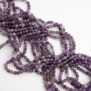 Ametyst kulki fasetowane 4mm