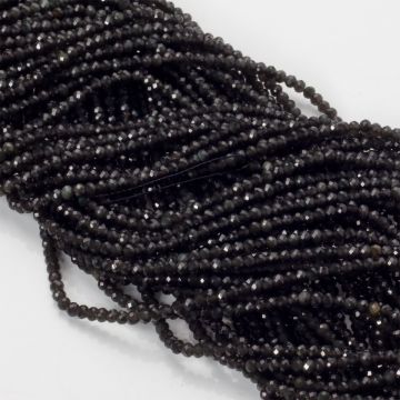 Obsydian oponka fasetowana 2x3mm