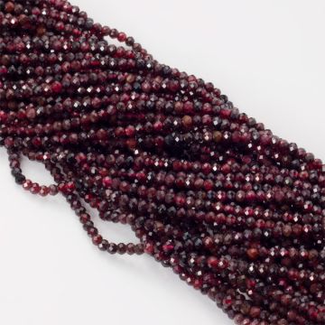 Granat oponka fasetowana 3x2mm