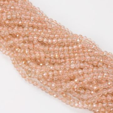 Cyrkonia beżowa kulka fasetowana 4mm