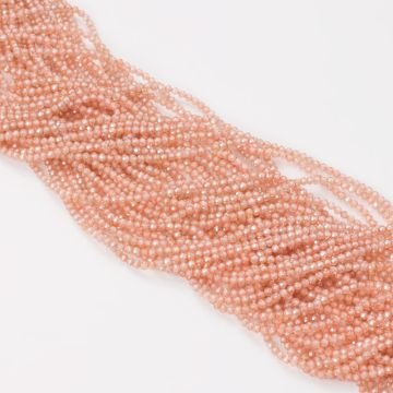 Cyrkonia kulka fasetowana beżowa 2mm - na sznury