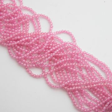 Cyrkonia różowa kulka fasetowana 3mm