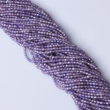 Cyrkonia fioletowa kulka fasetowana 3mm