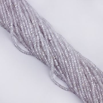 Cyrkonia oponka fasetowana 3x2mm biała