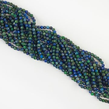 Azuryt kulka fasetowana 4-4,5mm - na sznurze