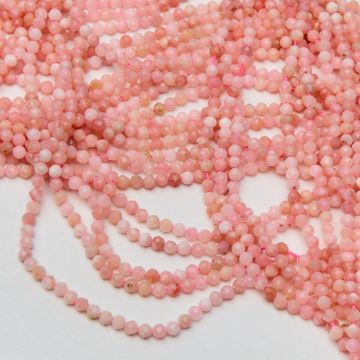 Opal różowy kulka fasetowana 3mm