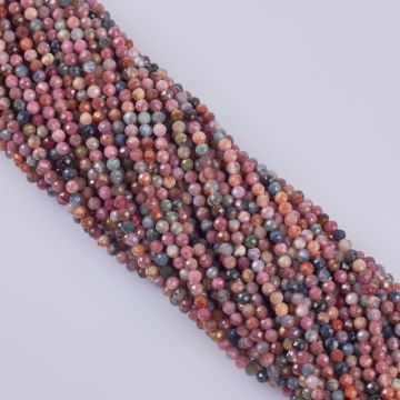 Rubin z szafirem kulka fasetowana 3mm