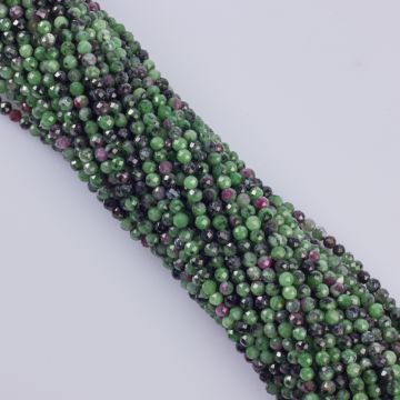 Zoisyt z rubinem kulka fasetowana 3.5mm