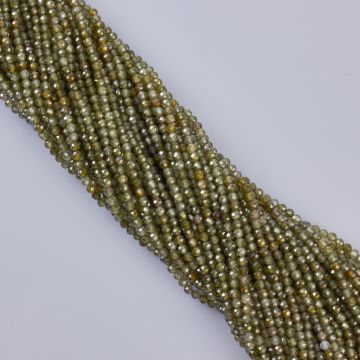 Cyrkonia zielona kulka fasetowana 3mm - na sznury