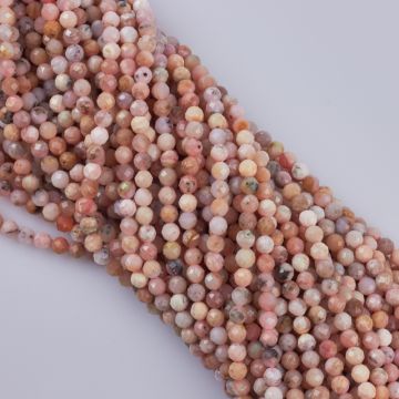 Opal różowy kulka fasetowana 6mm