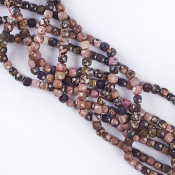 Rodonit kostka fasetowana 5x5mm