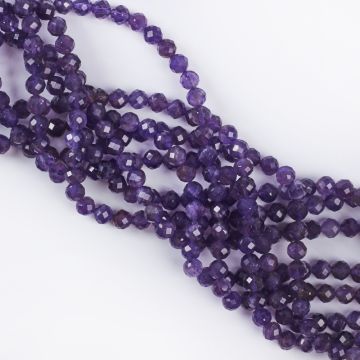 Ametyst kulka fasetowana 6mm