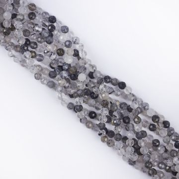 Kryształ górski z rutylem kulka fasetowana 4,5mm