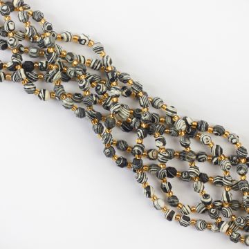 Zebra stone baryłka fasetowana 6mm