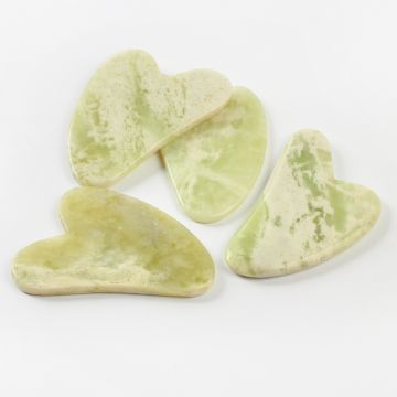 Masażer do tważy z żółtego jadeitu serce 8cm