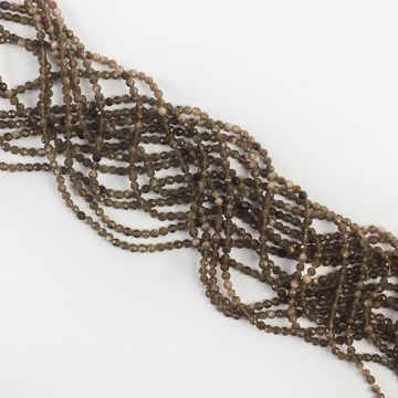 Srebrny obsydian kulka fasetowana 2mm