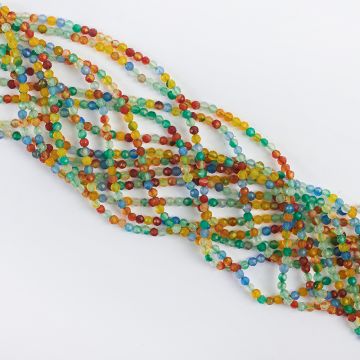 Mix agatów kulki fasetowane 3mm