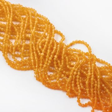 Kocie oko kulka fasetowana żółta 4mm