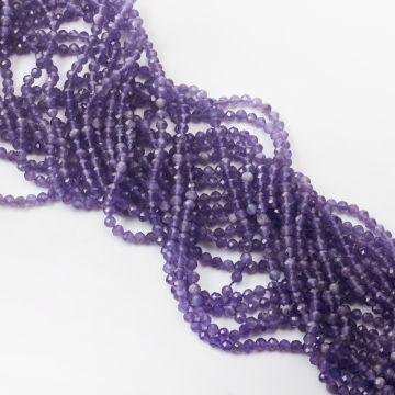 Kocie oko kulka fasetowana fioletowa 4mm