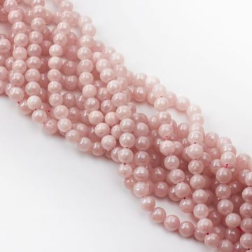 Kryształ górski różowy kulka gładka powlekana perłowo 8mm