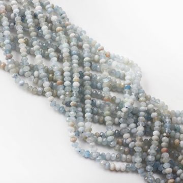 Akwamaryn oponka fasetowana 5x3,5mm