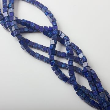 Jaspis cesarski kostka ciemny fiolet 6-6,5mm