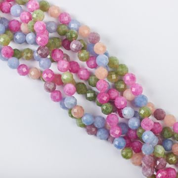 Agat kulka fasetowana multikolor 8mm