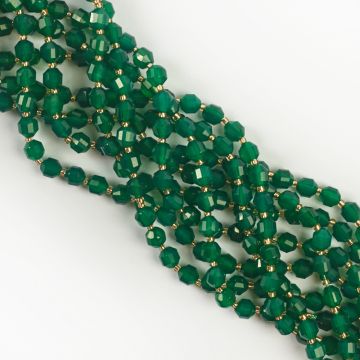 Agat zielony baryłka fasetowana 6mm