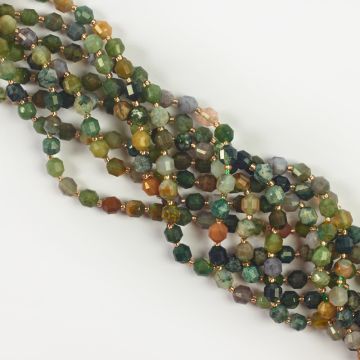 Agat indyjski baryłka fasetowana 6,5mm