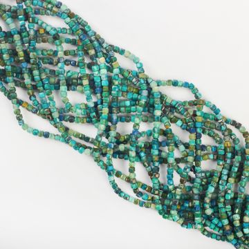 Chryzokola kostka fasetowana 2x2,5mm