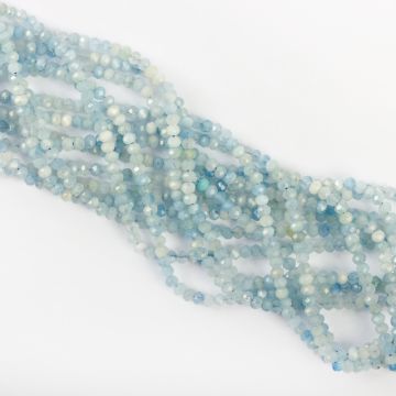 Akwamaryn oponka fasetowana 3x4mm