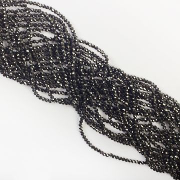 Czarna cyrkonia kulka fasetowana 2mm