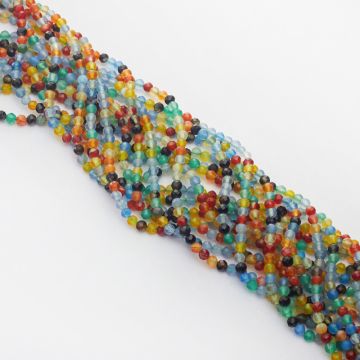 Agat multikolor kulka fasetowana 3mm