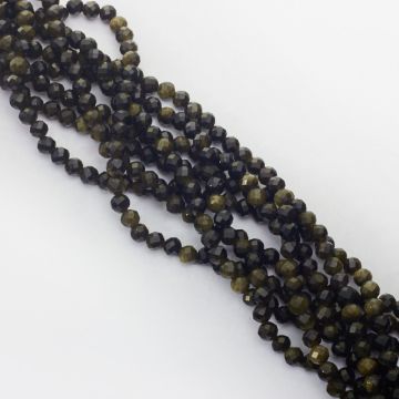 Złoty obsydian kulka fasetowana 6,5mm