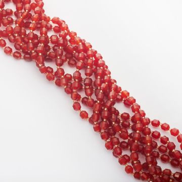 Karneol baryłka fasetowana 6mm