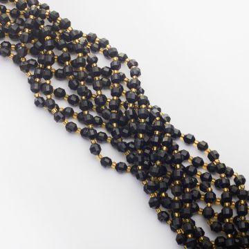 Czarny turmalin baryłka fasetowana 6mm