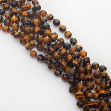 Tygrysie oko baryłka fasetowana 8,5mm