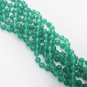 Zielony onyks baryłka fasetowana 8mm
