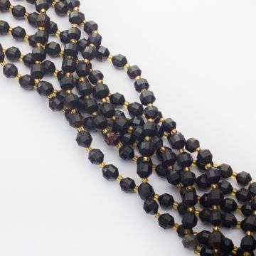 Czarny turmalin baryłka fasetowana 8mm