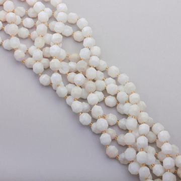 Kamień księżycowy baryłka fasetowana 8mm