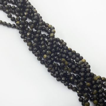 Złoty obsydian kulka fasetowana 6mm