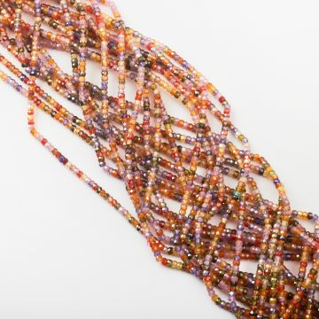 Cyrkonia oponka fasetowana multikolor 2,5x3mm