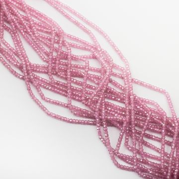 Cyrkonia oponka fasetowana różowa 2,5x3mm