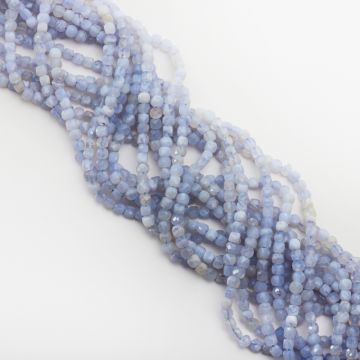 Agat blue lace kostka fasetowana 4x4mm