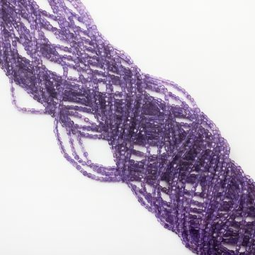 Ametyst kostka fasetowana 2,5x2,5mm